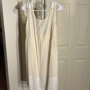 See By Chloe Women's Size 10 V Open Back Sequin Trim Shift Cocktail Mini Dress